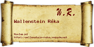 Wallenstein Réka névjegykártya